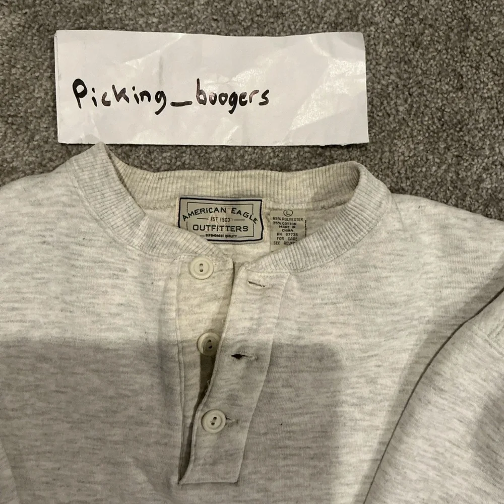 American Eagle Outfitters Vintage Henley,‎ Crewneck Sweatshirt Men’s Size Large
